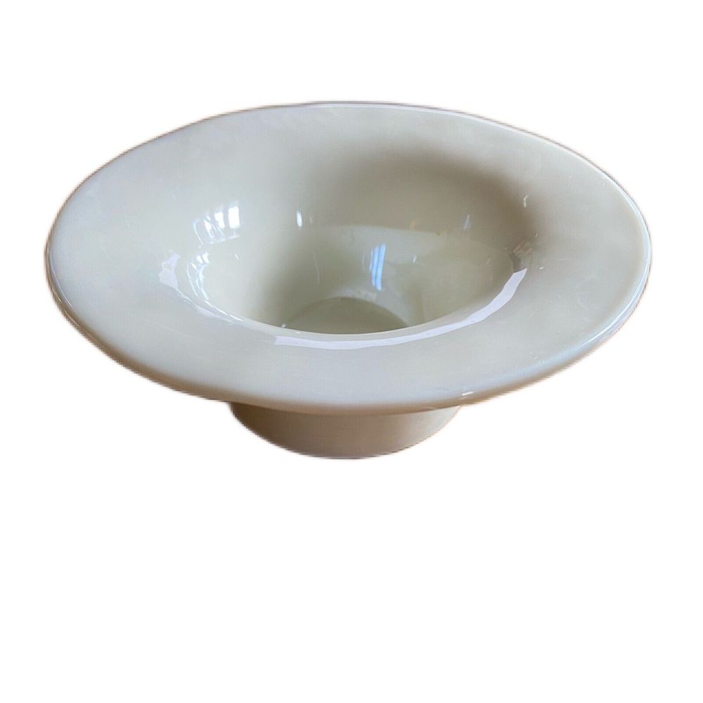 Crate & Barrel Murano Glass Cream Tealight Candle Holder Made In Italy NEW